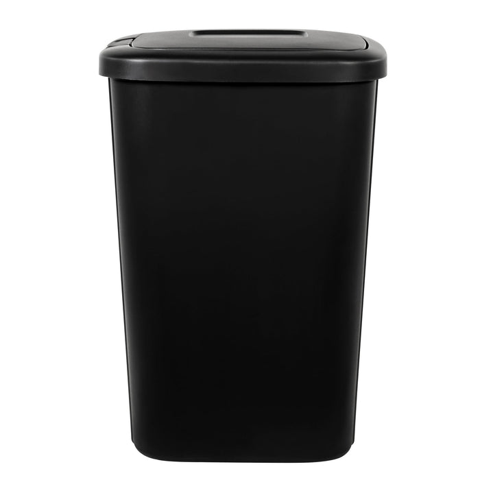 Hefty 13.3 Gallon Trash Can, Plastic Touch Top Kitchen Trash Can, Black - new