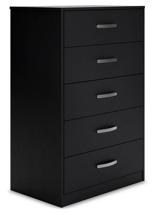 Finch Black Five Drawer Chest