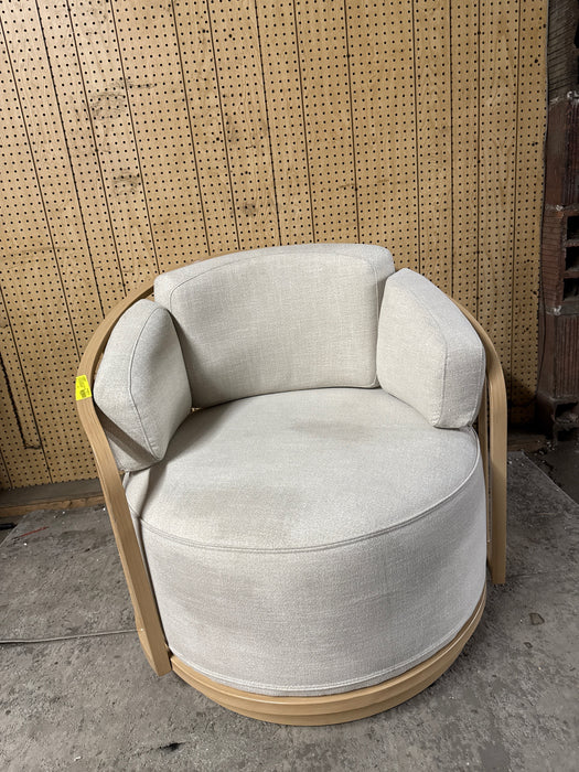 Better Homes & Gardens Lillian Swivel Birdcage Chair, Cream Linen - use_like_new