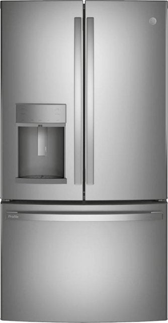 GE Profile PYE22KYNFS 36" Counter-Depth Bottom Freezer with French Door Twin Chill Evaporator Quick Space Shelf and LED Lighting in Fingerprint Resistant Stainless Steel - open_box