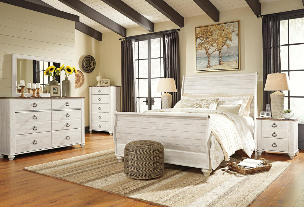 Willowton Whitewash Willowton Queen Sleigh Bed
