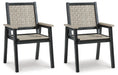 Mount Valley Driftwood/Black Arm Chair (Priced Per Item, Must Order 2, 4, 6, or 8)