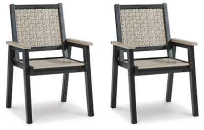 Mount Valley Driftwood/Black Arm Chair (Priced Per Item, Must Order 2, 4, 6, or 8)