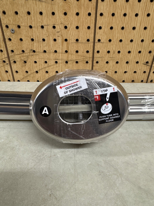 Better Homes & Gardens Dual Mount No Rust 50” to 72” Adjustable Curved Shower Curtain Rod, Nickel - open_box