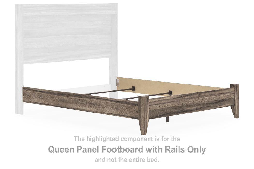 Baystorm Brown Queen Panel Footboard w/Rails