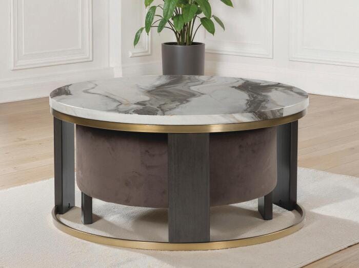 Jazmore Brown/Brass Finish Nesting Cocktail Tables (Priced Per Item, Must Order 2, 4, 6, or 8)
