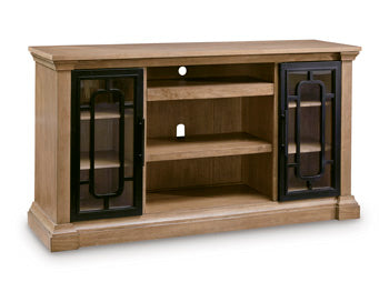 Wittenmyer Natural/Black XL TV Stand w/Fireplace Option