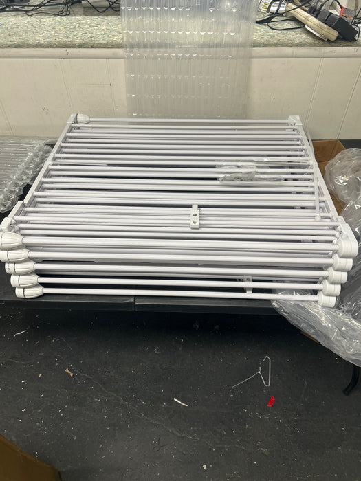 Baby Gates, 8Panel 198" Extra Wide 30" Tall Baby Gates Fireplace Fence Toddler Playard, White - new