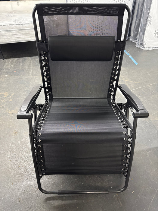 GVDV Oversized Zero Gravity Chair, 33In XXL Lounge Chair with Removable Thick Cushion, Lawn Patio Reclining Chair Upgraded Alloy Lock and Cup Holder, for Indoor Outdoor, Black - new