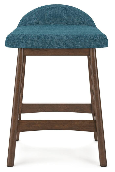 Lyncott Blue/Brown Lyncott Counter Height Bar Stool