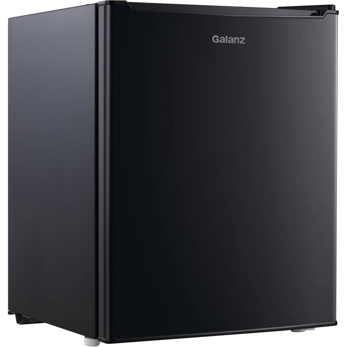 Galanz 2.7 Cu ft Single Door Mini Fridge, Black, Estar, New, Width 19.13 - open_box
