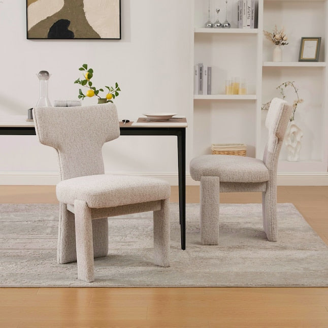Streamdale Furniture Streamdale Chenille Dining Chairs (Set of 2) Beige