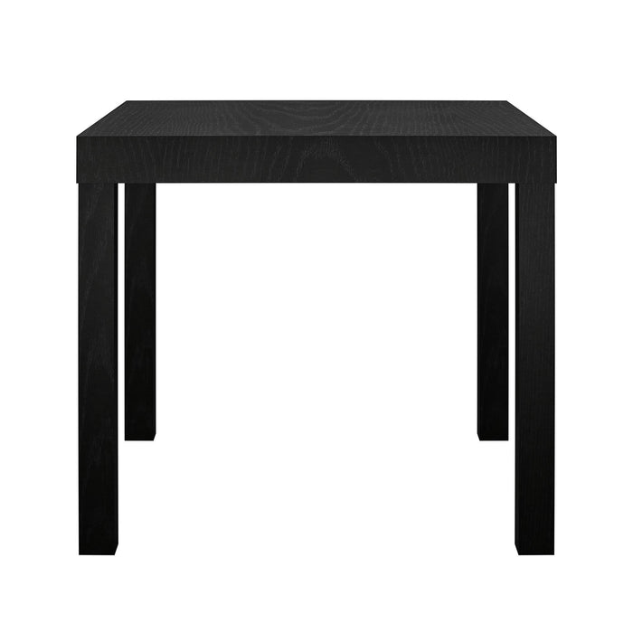 Mainstays Parsons End Table, Black Oak - new