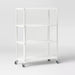 Small 44" 3 Shelf Rolling Metal Bookcase Chalk White - Room Essentials™