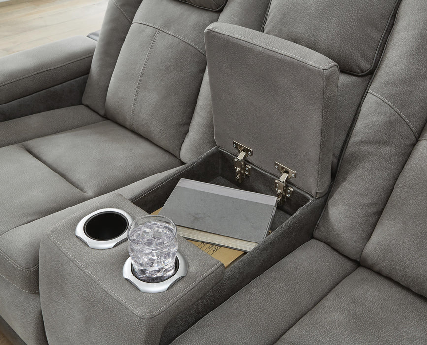 Next-Gen Durapella Slate Next-Gen Durapella Power Reclining Loveseat with Console