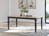 Plazaton Grayish Brown/Black Rectangular Dining Room Table