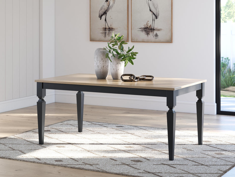 Plazaton Grayish Brown/Black Rectangular Dining Room Table