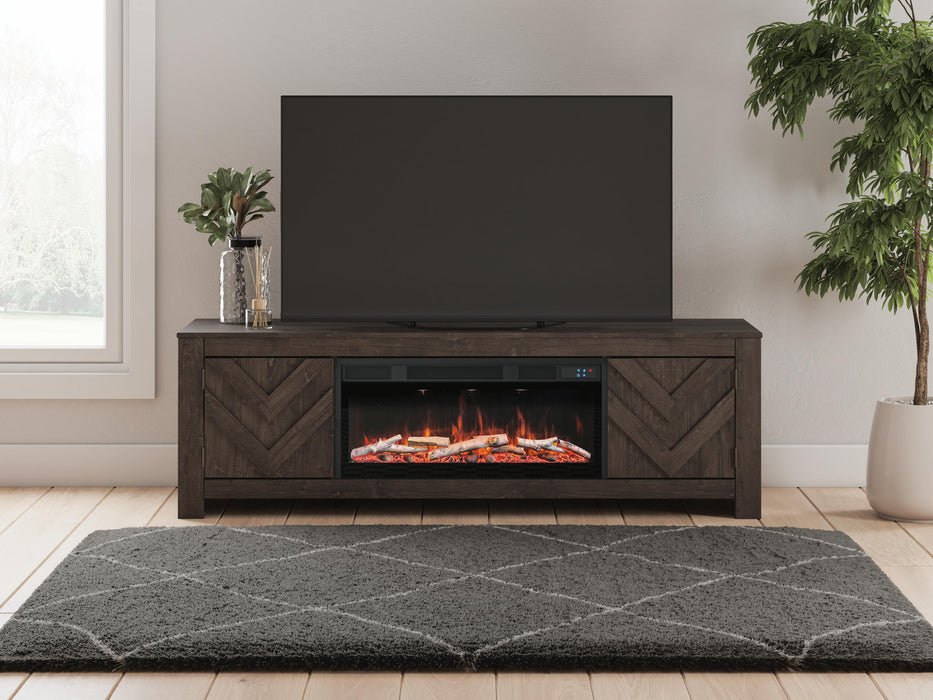 Cayboni Black Cayboni 71" TV Stand with Electric Fireplace