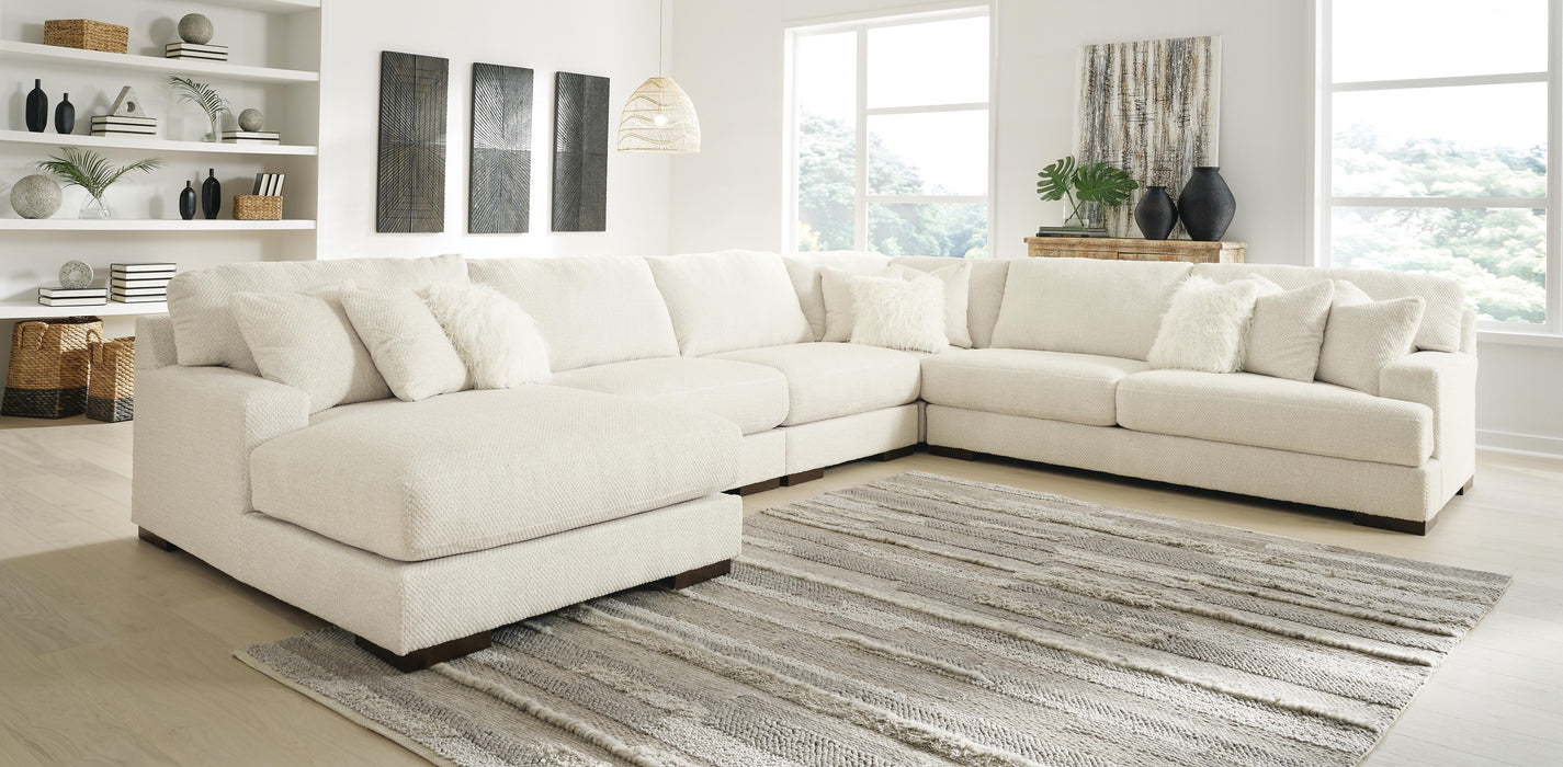 Zada Ivory Zada 5-Piece Sectional with Chaise