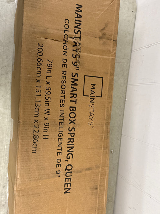 Mainstays 9" Queen High Profile Easy Assembly Smart Metal Box Spring - new