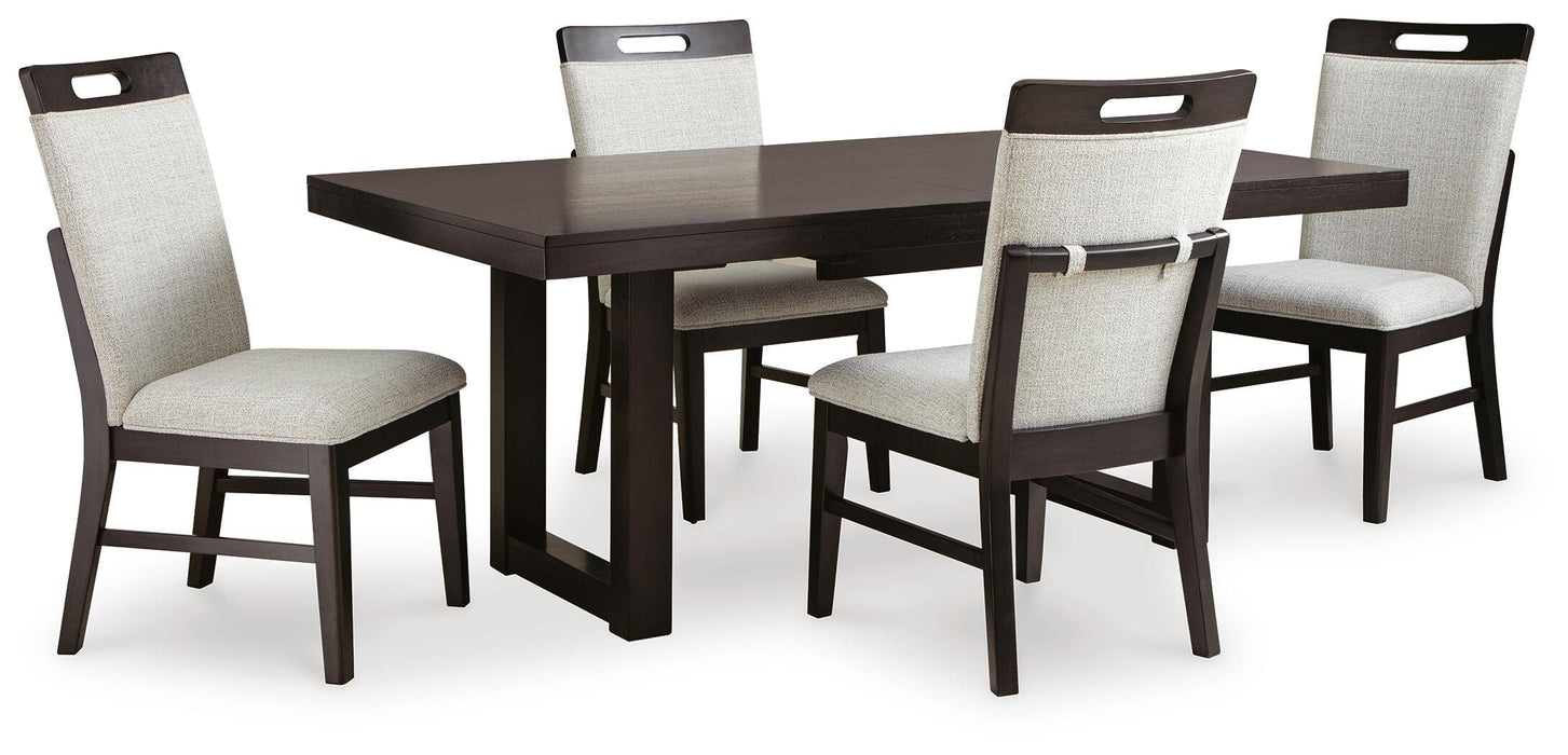 Neymorton Dark Grayish Brown Neymorton Dining Table and 4 Chairs