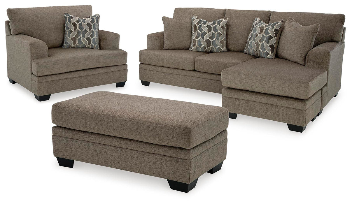 Stonemeade Nutmeg Stonemeade Sofa Chaise, Chair, and Ottoman