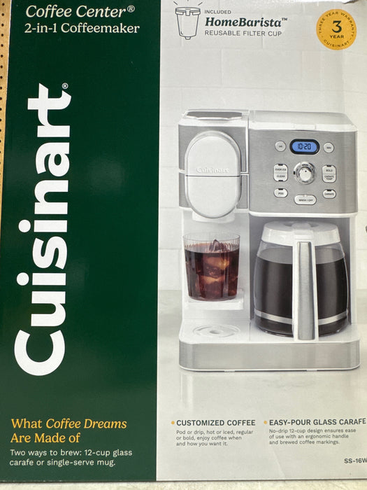 Cuisinart 2-in-1 Coffeemaker, 12 Cup Capacity, Single Serve, Hot or Iced - open_box