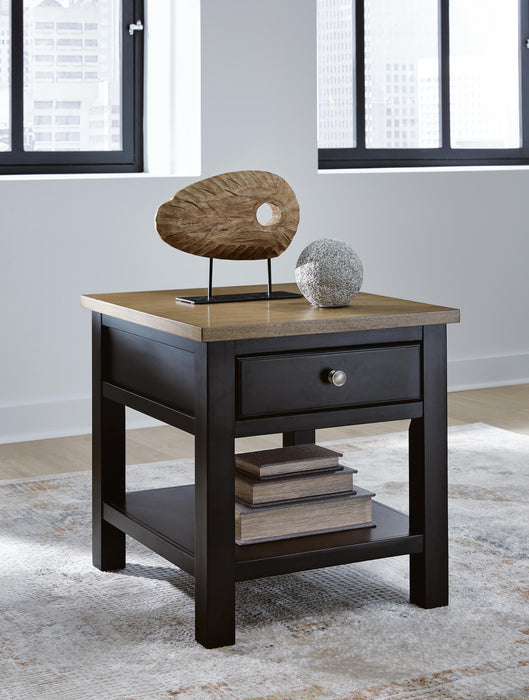 Drazmine Brown Rectangular End Table