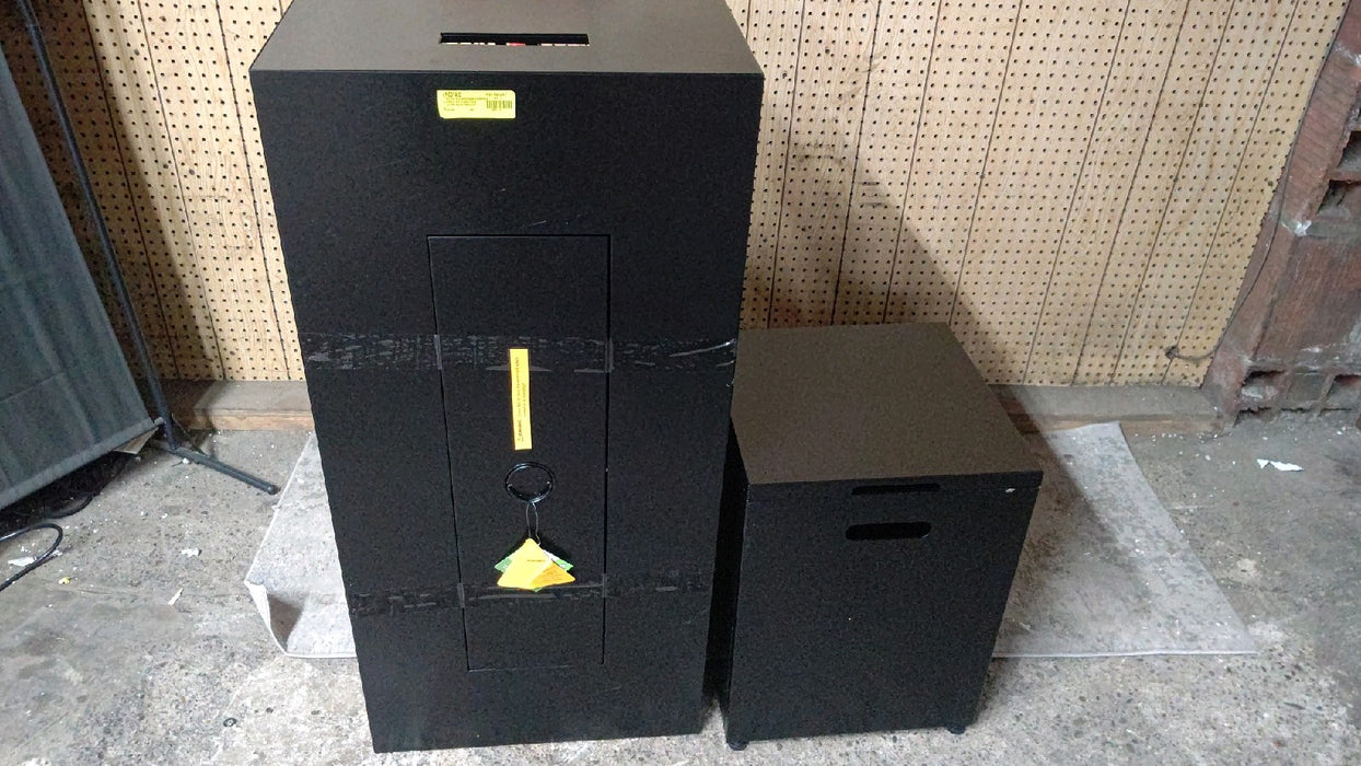 Mainstays 42" Rectangle Black Finish Modern Steel Fire Pit: 42" x 20" 50000 BTU Propane Fire Pit Table with Lid, Tank Hideaway and Cover - open_box