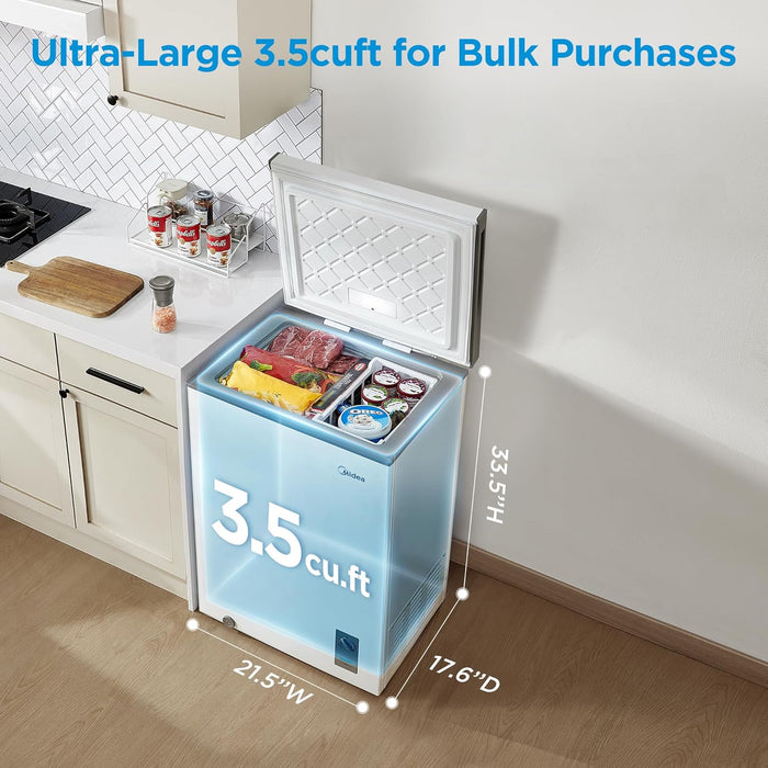 Midea Convertible Chest Freezer with Interior LED Light, 7.0 cu ft, White - used_good