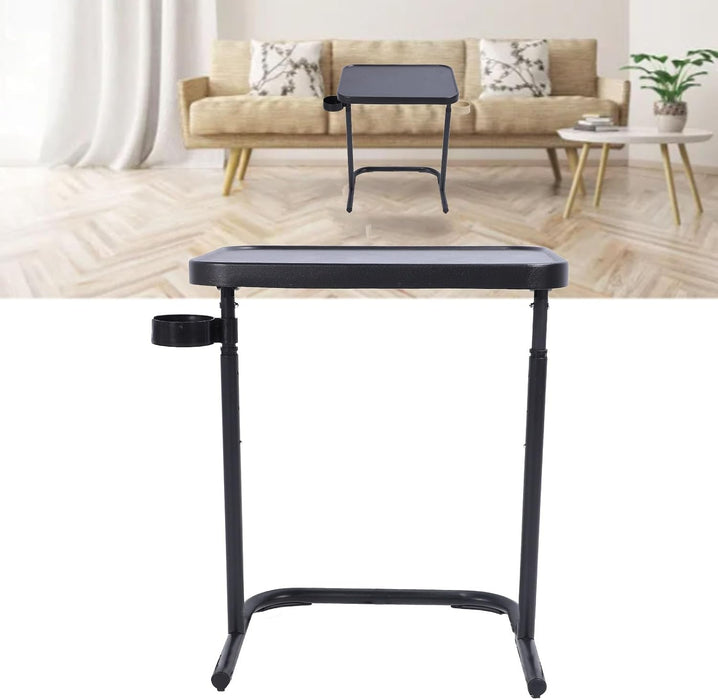 HURRISE Sofa Side End Table Folding TV Dinner Tray Adjustable Height Magnetic Tabletop Bedroom Living Room 18.9x13.78in - new