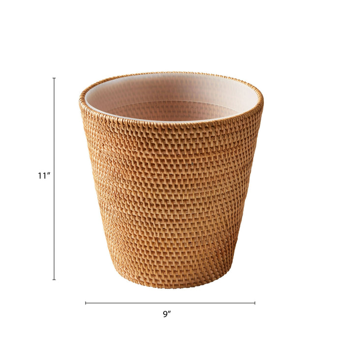 Better Homes & Gardens Rattan Bathroom Wastebasket - new