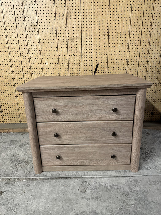 My Texas House Monroe 3 Drawer Nightstand with USB, Brushed Oak Finish - new