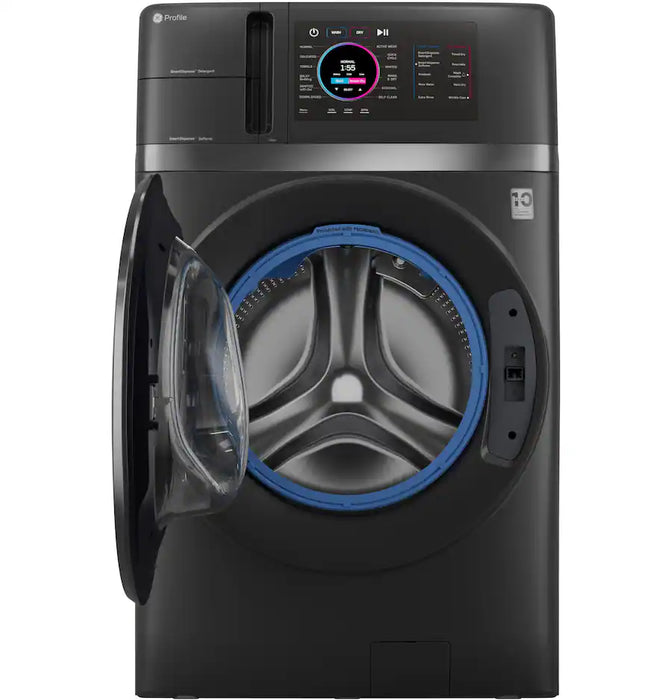GE Profile - UltraFast 4.8 Cu. Ft. High-Efficiency Smart Front Load Washer and Electric Dryer Combo with Ventless Heat Pump - Carbon Graphite - new