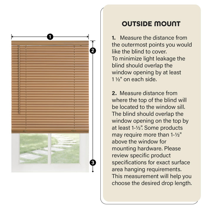 Cordless Light Filtering Mini Blind - 54 Inch Width and 64 Inch Length, 1" Slat Size - Pearl White - Cordless GII Morningstar Horizontal Windows Blinds for Interior by Achim Home Decor - new