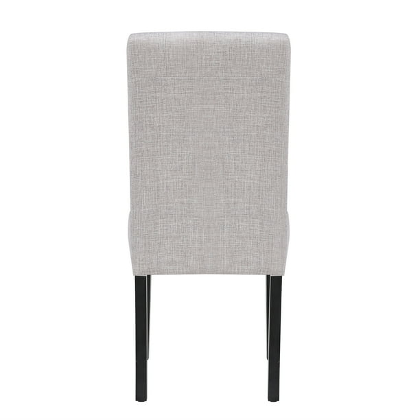Polytrends Grandview Upholstered Linen Fabric Dining Chair (Set of 2) Light Gray Modern & Contemporary, Traditional - new