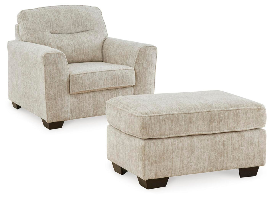 Lonoke Parchment Lonoke Chair and Ottoman