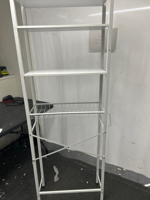 Over-The-Toilet Storage Rack, 4-Tier Bathroom Organizer Shelf Over Toilet with Adjustable Shelf and Basket, Freestanding Space Saver Bathroom Shelves Above Toilet for Room (Pure White) - new