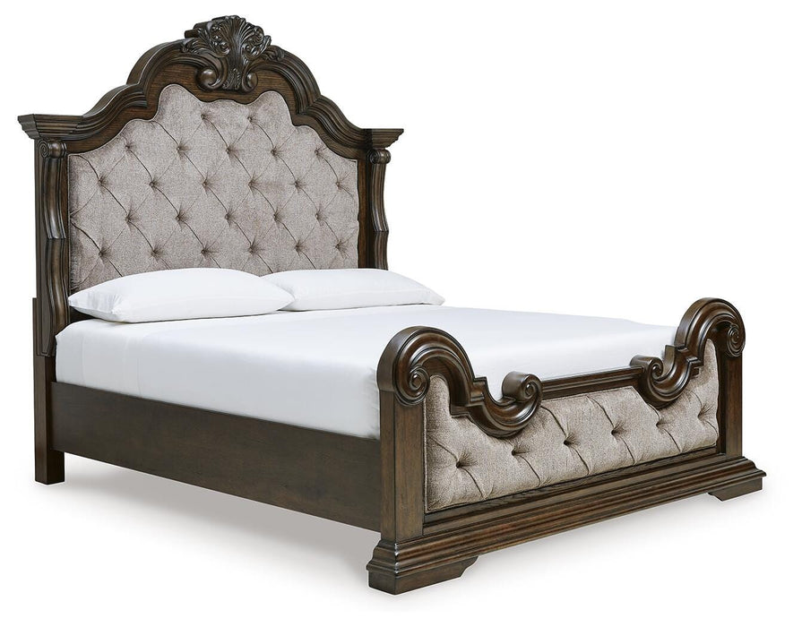 Maylee Dark Brown Maylee King Upholstered Bed