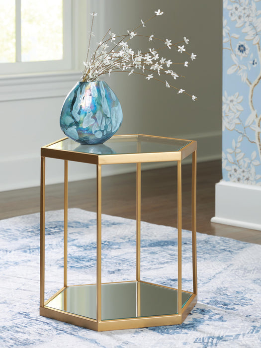 Veerwick Gold Finish Accent Cocktail Table