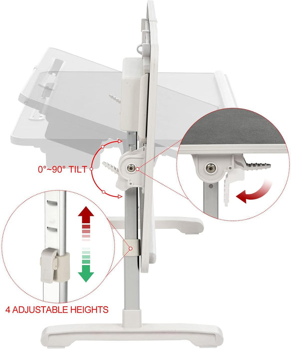 PATIKIL Laptop Bed Tray Table, 22.8"x14.6", Foldable Lap Desk with Drawer, Adjustable Bed Desk for Laptop Bed Working, Eating, Writing, Gaming, Drawing, Grey - new