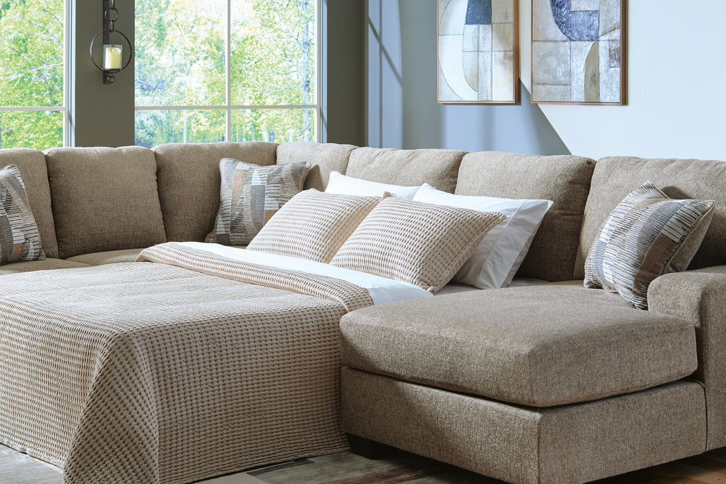 Newellen Hemp Newellen 3-Piece Sleeper Sectional with Chaise