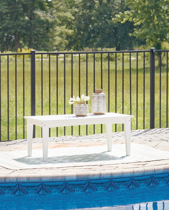 Hyland Wave White Rectangular Cocktail Table