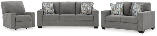 Deltona Graphite Deltona Sofa, Loveseat and Recliner