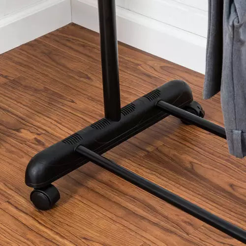 Adjustable Double Rod Garment Rack Black - Room Essentials - open_box