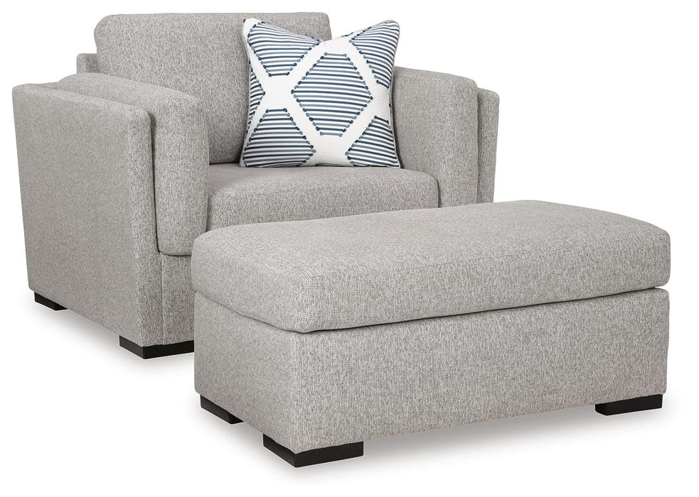 Evansley Pewter Evansley Chair and Ottoman
