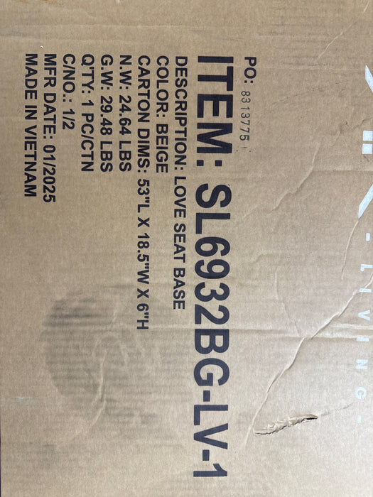 Furniture of America Kasin 61-in W Modern Beige Chenille 2-seater Loveseat - new