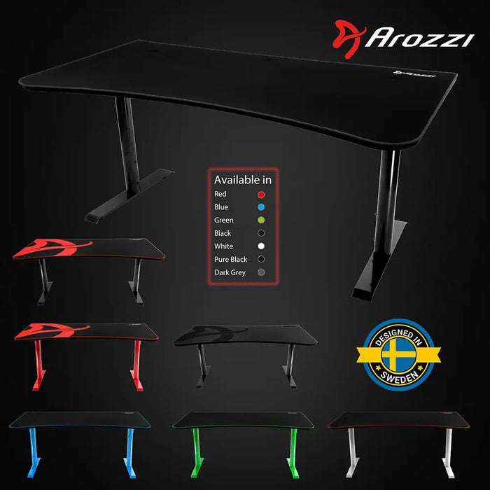Arozzi - Arena Ultrawide Curved Gaming Desk - Pure Black - new
