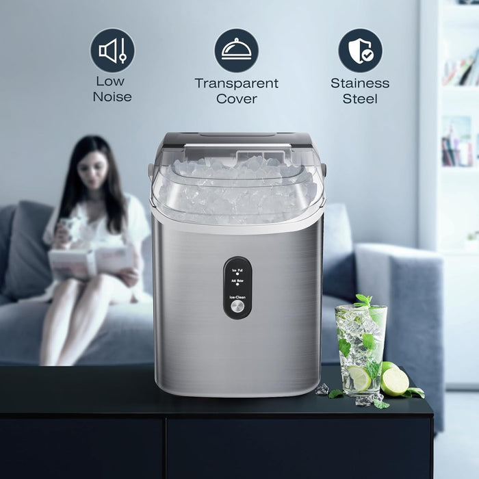Xbeauty Nugget Ice Maker-Nugget Ice Maker Countertop Up to 35lbs of Ice a Day with Self-Cleaning,Removable Ice Basket&Scoop for Home/Kitchen/Office/Party - new