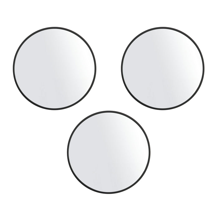 Mainstays 10" x 31" Black Round Wall Mirror, Set of 3 - new